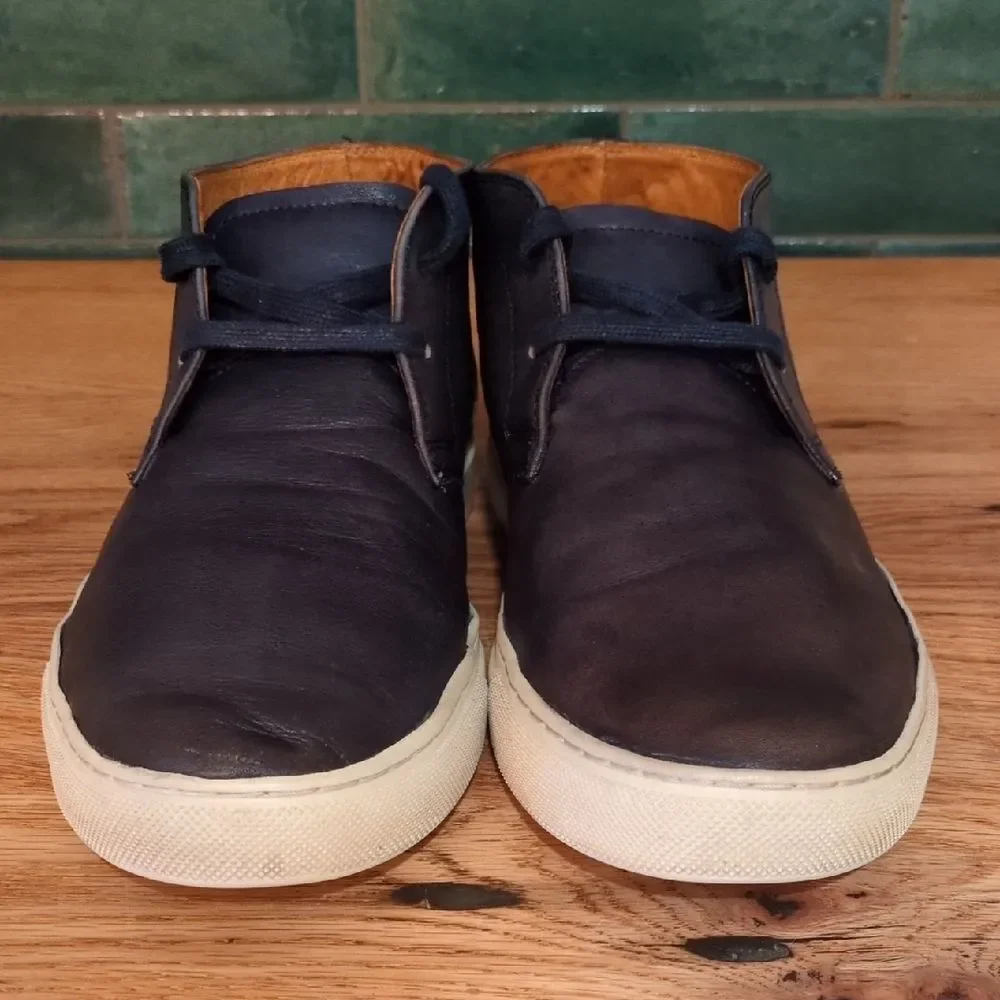 Blake McKay Men's Size 10 Navy Leather Chukka Boots Casual Lace-Up
